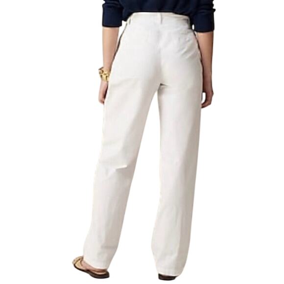 NWT J.Crew Navy Cotton Pleated Chino Pants Wide Leg Size 18 Button Fly - Picture 7 of 7